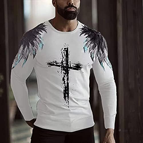 Camiseta de novidade masculina manga curta Jesus cruzamento fé fé esporte camiseta camise