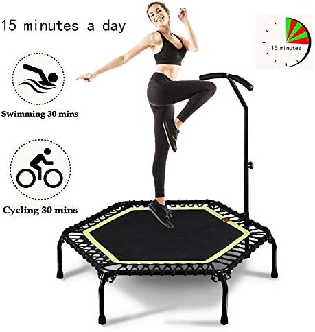 Dobrando mini trampolim interno, trampolim silencioso de mini fitness, a melhor opção para exercícios aeróbicos, limite máximo