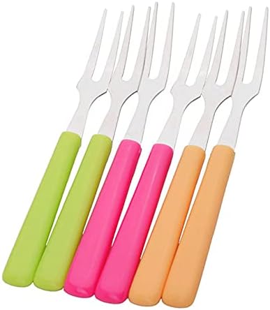 AkHD Forks Salheres 6 PCs Aço inoxidável Fruit Fruit Fruit Stick Stick Fork