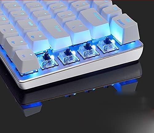 Teclado xixidiano, teclado mecânico de jogos de computador, 82 teclas de teclas flutuantes com eixo azul luminoso, para laptop PC, computador, PC
