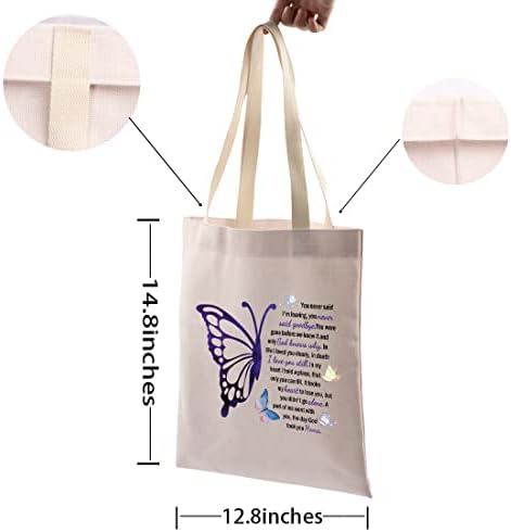 Vamsii Memorial Gifts for Women Butterfly Canvas Tote Bag Sympathy Gift Remembrance Simpathy Gift You NUNCA disse Adeus
