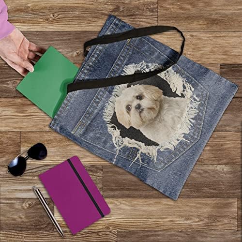 Bang Tidy Roupas Shih Tzu Presentes para amantes de cães Proprietários - sacos de ombro para mulheres - bolsa de compras reutilizável para mantimentos