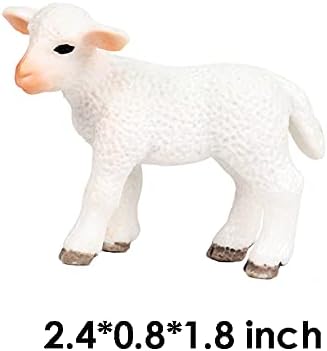 Figuras de cabra da família Animais de fazenda de plástico realistas, pacote de 3