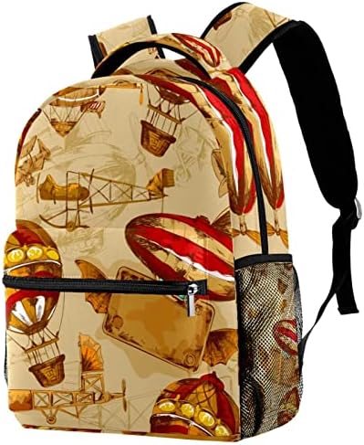 Mochila VBFOFBV para mulheres Laptop Daypack Backpack Bolsa casual de viagens, Balão de ar quente de estilo vintage