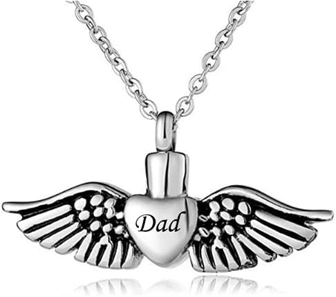 Qiaononai zd326 jóias de aço inoxidável personalizadas coração anjo anjo asas memorial urna coração anjo asas