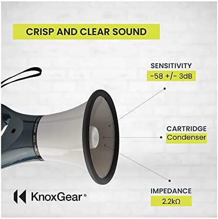 Knox megafone -falante - Mini Bullhorn de mão PA - 4 modos: microfone alto, foghorn, sirene, apito - leve e ergonômico alça -