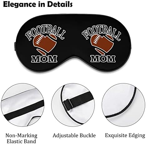 Rugby Football Mom máscara de máscara de olho de impressão Bloqueando máscara de sono com cinta ajustável para viajar para dormir
