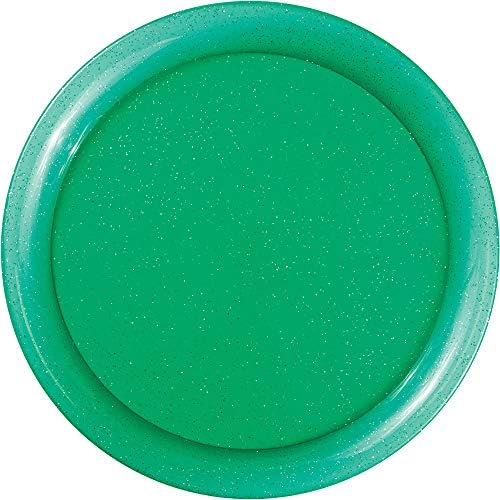 Bandeja de plástico redonda de glitter verde de conversão criativa, 12 , multicoloria