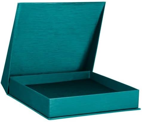 Caixa de pulseira azul azul marinho Alleurepack - Caixa de presente de papel de papel de papel de papel de papel de papel de jóias com elite de elite, encerramento angular moderno, interior de espuma com cobertura de veludo.