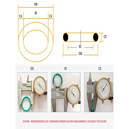 OTHMRO 6PCS Nitrile Rings Rings, arame de 3,1 mm DIA 19mm od métrica de vedação NBR lavadora de borracha NBR para vedação de