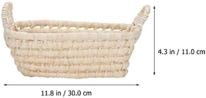 Cabilock Wicker Storage Baskethhouse Fruit Basket Candy Bretha Bandejas de lanche de comida com alça para a cozinha