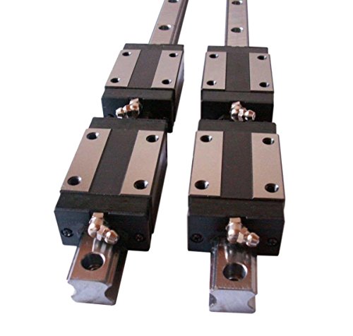 Joomen CNC Conjunto 20-1500mm 2x Linear Guiaway Rail 4x Tipo quadrado Bloco de rolamento de carro