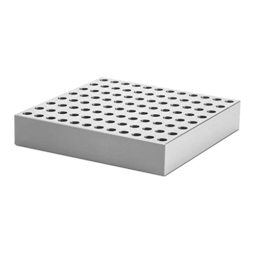 Labconco 4026403 Rack de tubo de alumínio, possui 1,5 ml x 96 tubos de microcentrífuga, diâmetro do tubo de 10,5 mm, 8 W x 8 d x 1,5 h