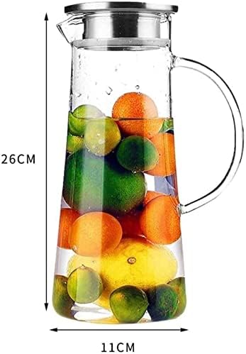 HAVEFUN KETTLE TEAPOT Kettle Cup Cup de 1200 ml de vidro Jarro reutilizável Tule de gelo ideal para limpeza gratuita de leite de