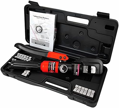 AMZCNC HIDRAULIC FIRE BATURA Terminal Terminal Crimper Crimping Tool 12 AWG a 00 Kit de alicate de crimpagem por fio elétrico, marcado com AWG