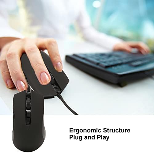 Zyyini Wired Gaming Mouse, V70 8DPI RGB ajustável RGB Backlight Wired Programmable Ergonomic USB Morded Mouse, Ratinhos