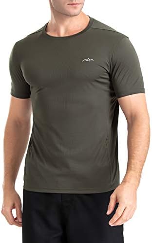 Trailside Supply CO. Mens-Gym-Workout-T-shirts, Camisa a distância/Pena, Ultra-Irboratável, Anti-odor, Seco Rápido