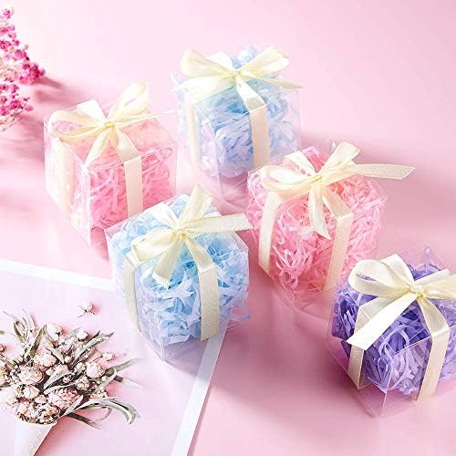 Yozatia 50pcs Candy Apple Box com tampo, caixa transparente de animais de estimação 4 x 4 x 4 polegadas, caixas de presente transparentes para maçãs de caramelo, ornamentos, guloseimas, favores de festa