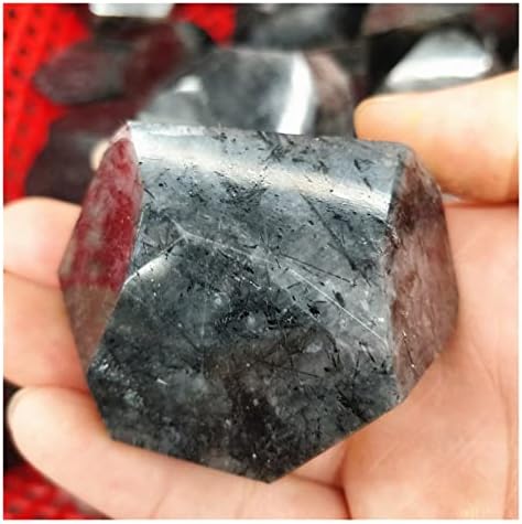 Valioso a jato de jato de jato preto turmalina quartzo de cabelo cristal de forma livre de forma livre reiki yoga decoração energia