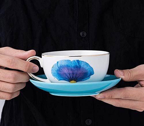 Euro estilo China Bone China Tea para um, bule e xícara para o chá da tarde de cozinha em casa)