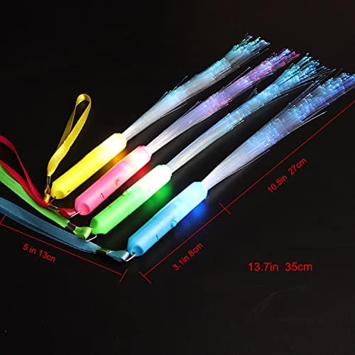 12pcs Goletes de fibra de brilho Bastões, varinhas de luz LED Varas de fibra óptica LED Sticks Sticks Glow Wands