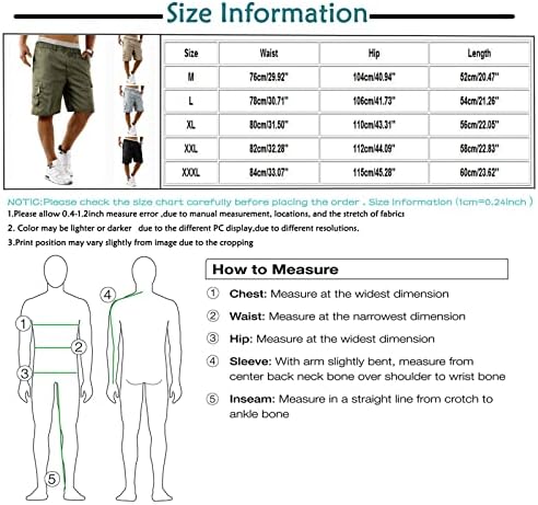 Firero Men's Lightweight Multi Pocket Casual Outdoor Cargo Shorts com botão com zíper shorts de cores sólidas