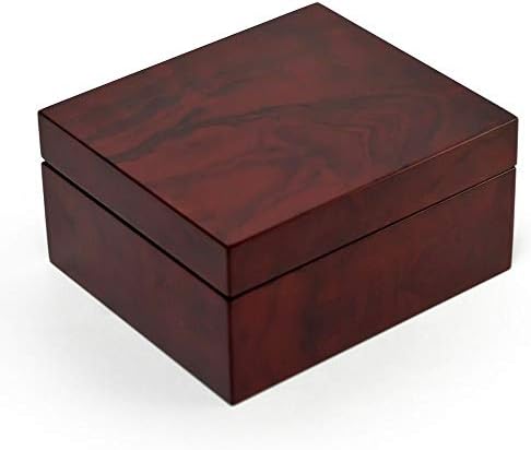 MusicBoxattic Modern Hi Gloss 36 Nota Burl Wood Jewelry Box - Don't Cry For Me Argentina