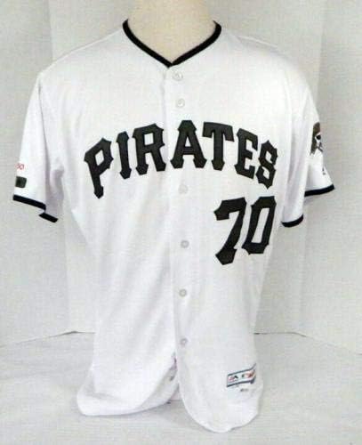 2019 Pittsburgh Pirates Yefry Ramirez 70 Game usou White Jersey Memorial 150 P - Jogo usou camisas MLB