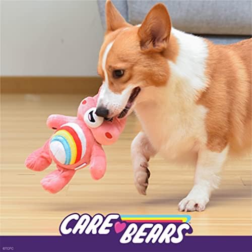Care Bear for Pets Pet Plexush Squeaky Toy Cheer Bear, 6 ”com Squeaker dentro e orelhas de amassada | Urso de torcida para