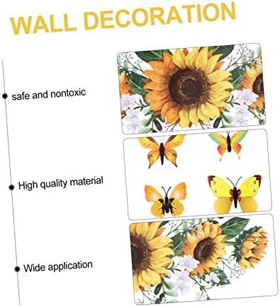 Veemoon 12pcs adesivos de parede de girassol 3d adesivos de parede floral decoração decalques de flores decalques de parede de sala