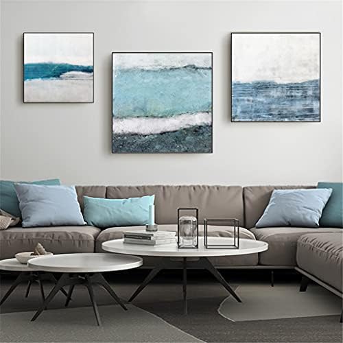 Wodmb Nórdica simples moderna sala de estar decoração pintura sala de jantar abstrato padrão pendurado pintando pintura de parede de arte azul de quarto azul