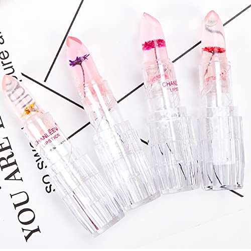 Kit de brilho labial adultos adultos de temperatura longa brilho bálsamo flor geléia lábio batom nutritivo duradouro hidratante lipgloss.