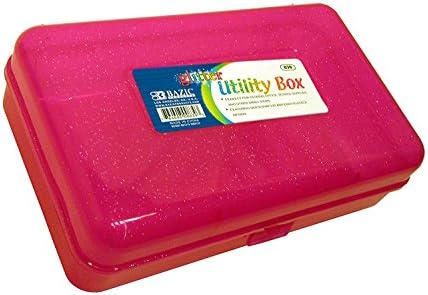 Caixa de utilitário multiuso de glitter Bazic, 8,4 x 6 x 2,6 polegadas, as cores variam ,,