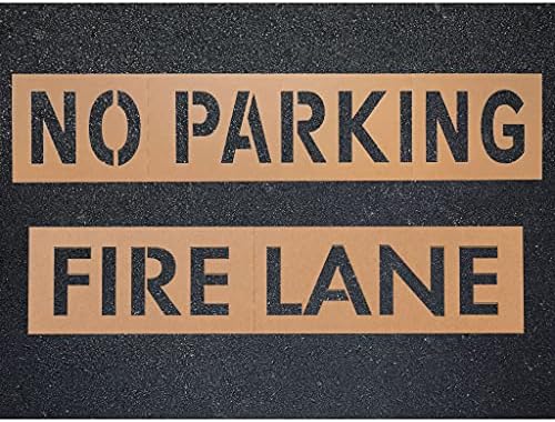 12 Fire Lane & Nenhum Modelo de estêncil de pavimento de estacionamento | Pintura em spray não incluído | Reutilizável | Estacionamento e meio -fio | Rapidamente e facilmente atenda aos requisitos locais | papelão reciclado | Feito nos EUA