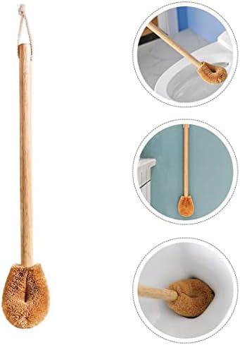 2pcs Limpeza prática natural de madeira com fibra de ângulo Closestool para pendurar pincéis de luminosa Acessórios Acessórios Banheiro Tool de banheiro Brown Head Bowk