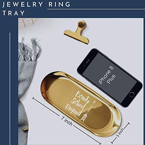 Estudante engraçado 7 Ring Suports Dish Jewelry Bandey - Escola de beleza Dropout fofo engraçado de cozinha decoração