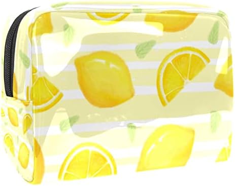 Bolsa de maquiagem tbouobt bolsa de bolsa cosmética bolsa bolsa com zíper, desenho animado de verão de limão de frutas