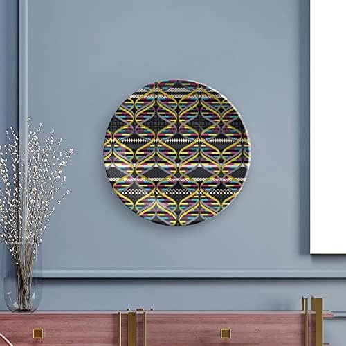 DNA Spiral Bone China Decorativa Placas redondas Crafas de cerâmica Artesanato com exibição Decoração de jantar de parede de escritório em casa Decoração