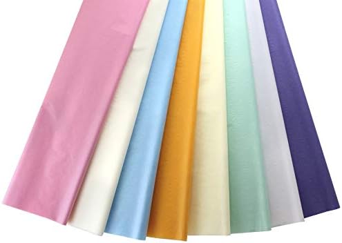 Hygloss Pastel PK Papel de lenço, 20 x 30 polegadas, 1 pacote sem fibra, 8 cores variadas