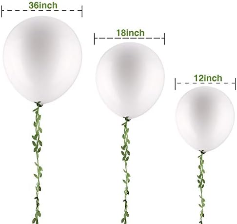 58 peças balões brancos 12 polegadas 18 polegadas 36 polegadas Balões de látex redondos brancos com videiras artificiais