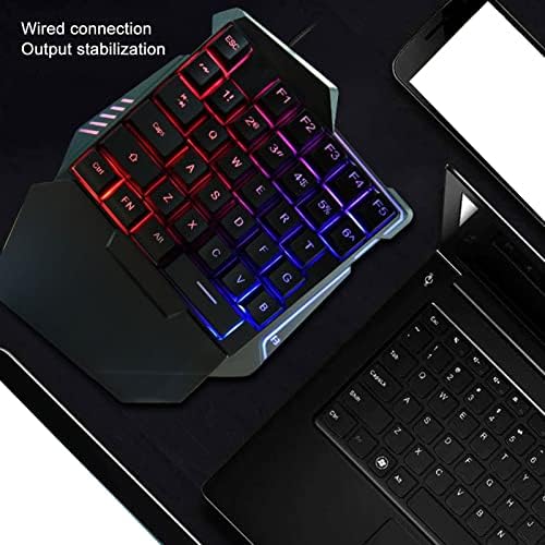 NAROOTE Teclado para jogos com uma mão, teclado RGB Gaming 35 Teclas USB para PC