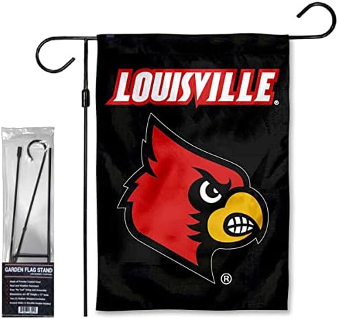 Flagpole de bandeira do jardim e bandeira da Universidade de Louisville Cardinals