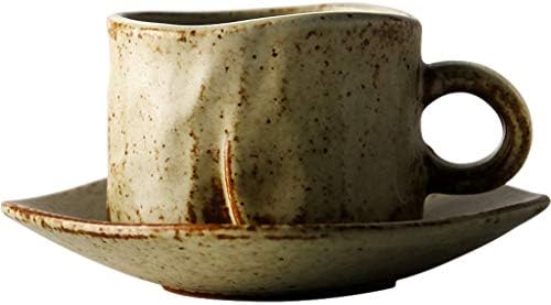 Wionc vintage minimalista nórdico cerâmica xícara de café da tarde xícaras de chá para casa de porcelana e pires