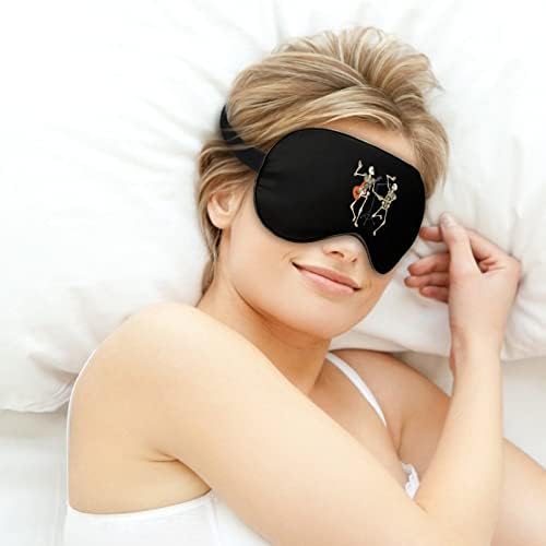 Skeleton Concert Music Halloween Máscara de olho com cinta ajustável para homens e mulheres noite de viagem para dormir uma