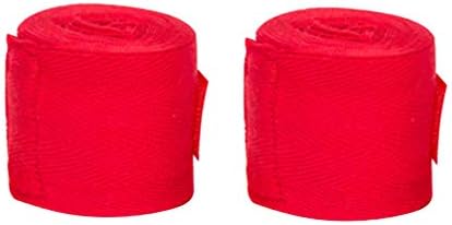 Besportble 1 par de fitness envolve as tiras de mão Bandage Wrap Wrap para Karate Sanda 2,5m vermelho