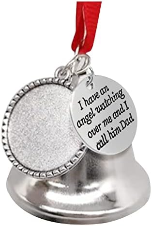 Silver Bell pendura a transferência de calor foto pingente de pingente de natal campainha parentes comemorativos ornamentos