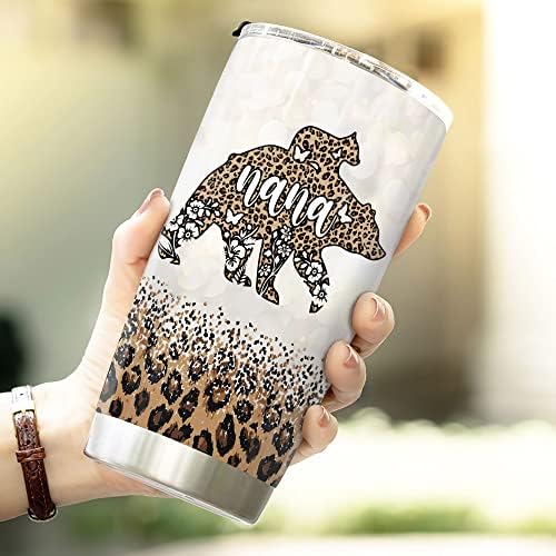 Hzizi 20oz Vovó Tumbler com tampa Presentes do Dia das Mães para a vovó Nana urso apenas as melhores mães são levadas a Nana - Gifts da avó de presentes de neta no dia das mães caneca de café isolada