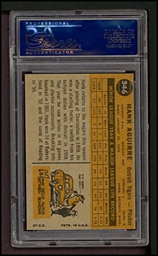 1960 Topps # 546 Hank Aguirre Detroit Tigers PSA PSA 8.00 Tigres