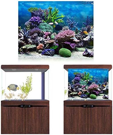 Fundo de aquário, HD Auto -adesivo PVC Fundo de tanque de peixe à prova d'água, decoração de fundo de peixe aquário de coral