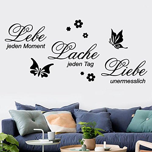 Adesivos de parede wocachi decalques lebe lache like liebe família removível arte vinil mural caseiro decoração adesivos de